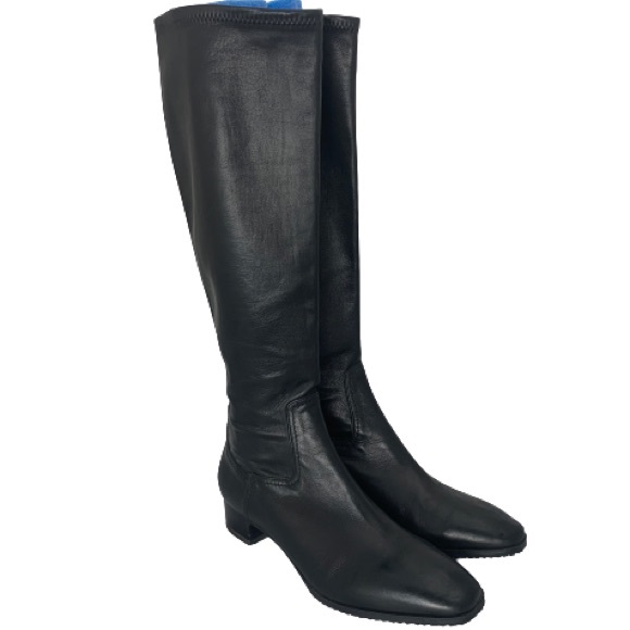 Cole Haan Knee High Heeled Boots in Black - Picture 2 of 5